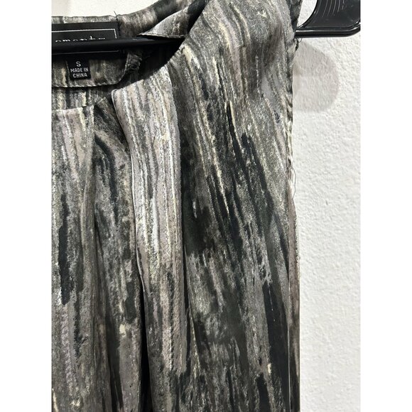 Elementz Womens Sleeveless Abstract Black Silver Print Peplum Dress Sz Small - Picture 5 of 10